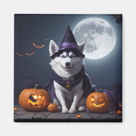 Husky Hund Halloween Äventyr Moonlit Magic Spooky Magnet