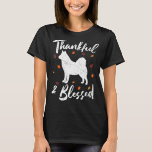 Husky Hund Happy thanksgiving Day Thankful & Bless T Shirt