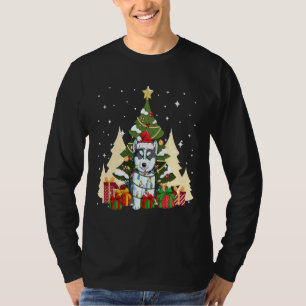 Husky Hund i Santa Hat God jul Tri Blend T Shirt