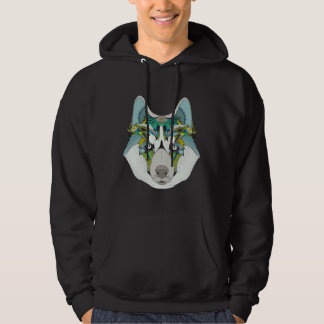 Husky Hund Illustration Hund Hoodie
