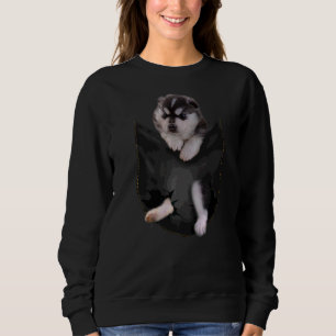 Husky Hund in Pocket Husky Hund Hund in Pocket T Shirt