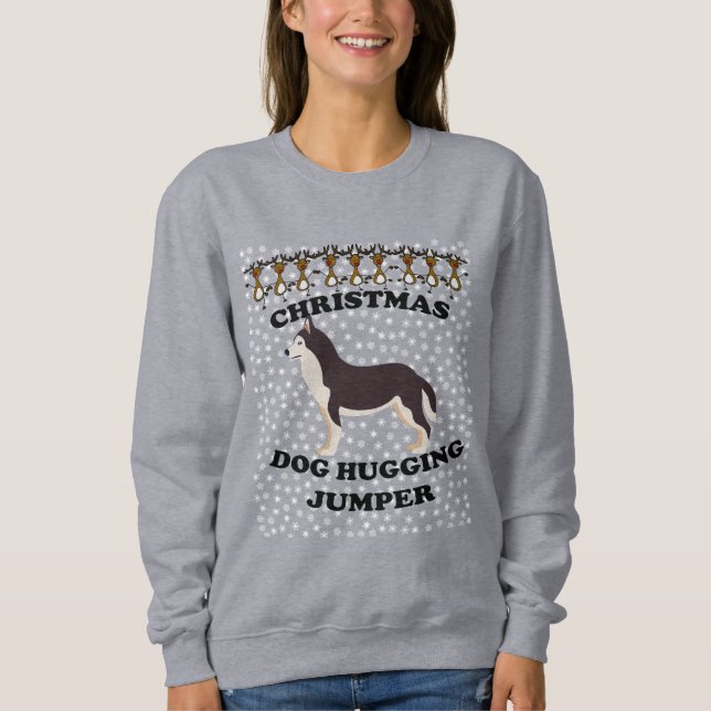 Husky hund jul Hund Kramar T Shirt (Framsida)