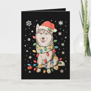 Husky Hund Julhatt Julgran Ljus Xmas Kort