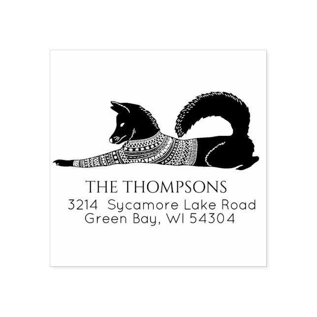 Husky Hund julsötare Adress Stämpel (Tryck)