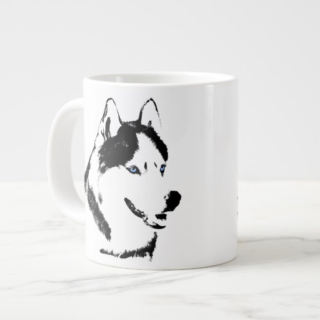 Husky Hund Kaffe Mugg Siberian husky Sleg Hund Kop Jumbo Mugg (Framsida vänster)
