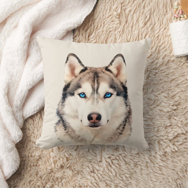 Husky Hund Konst Design  Kudde (Filt)