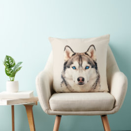 Husky Hund Konst Design Stor Kudde