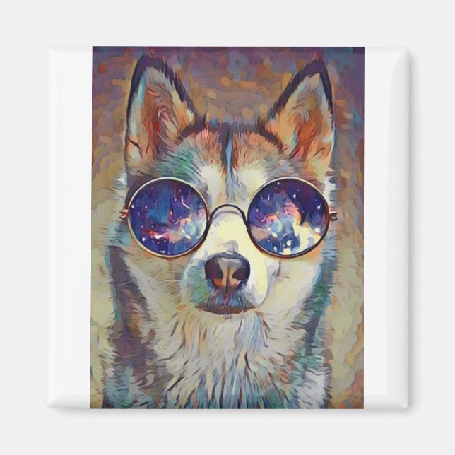 Husky hund! magnet (Framsidan)