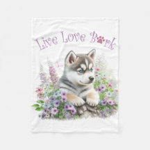 Husky Hund Mamma Blommig