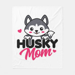 Husky Hund Mamma Cute Kawaii Design Fleecefilt