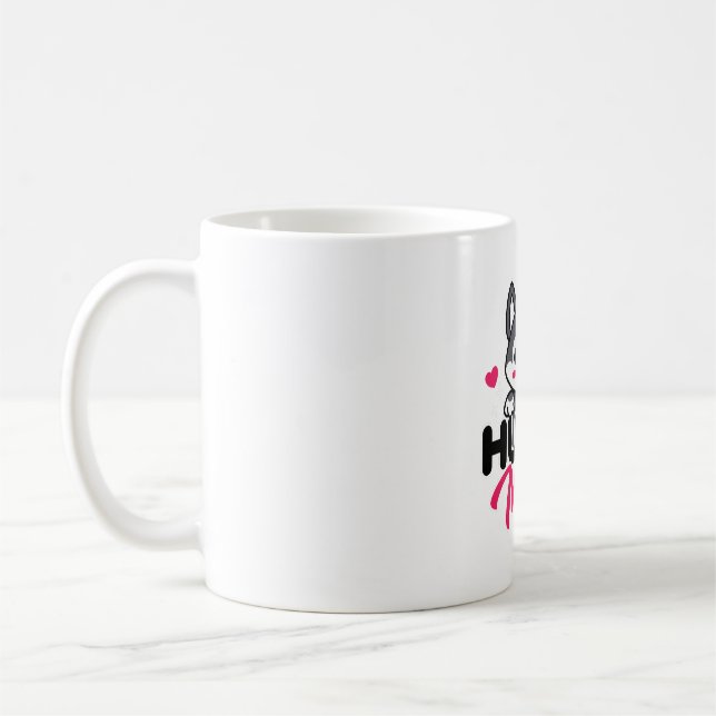Husky Hund Mamma Cute Kawaii Design Kaffemugg (Vänster)