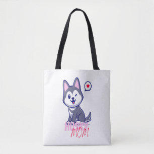 Husky Hund Mamma Cute Kawaii Puppy Tygkasse
