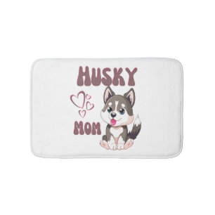Husky Hund Mamma Kawaii Puppy Cute Funny design Badrumsmatta