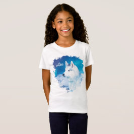 Husky hund med berg och norra ljus t shirt