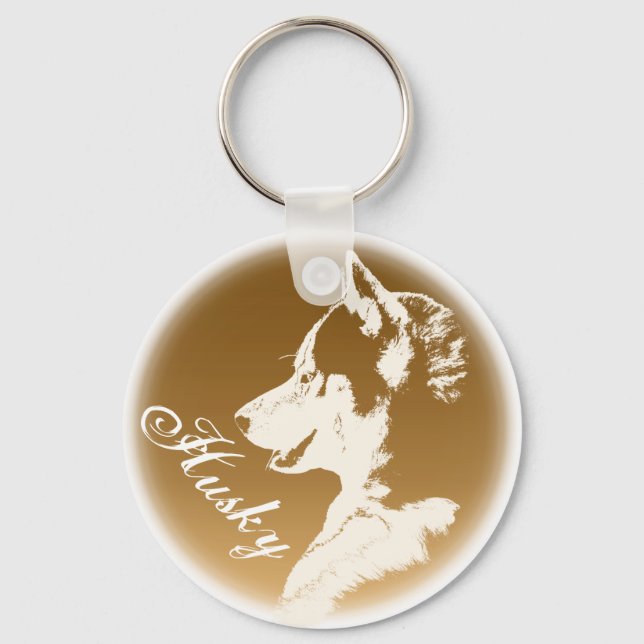 Husky Hund Nyckelrings Anpassningsbar Husky Valp K Nyckelring (Framsida)