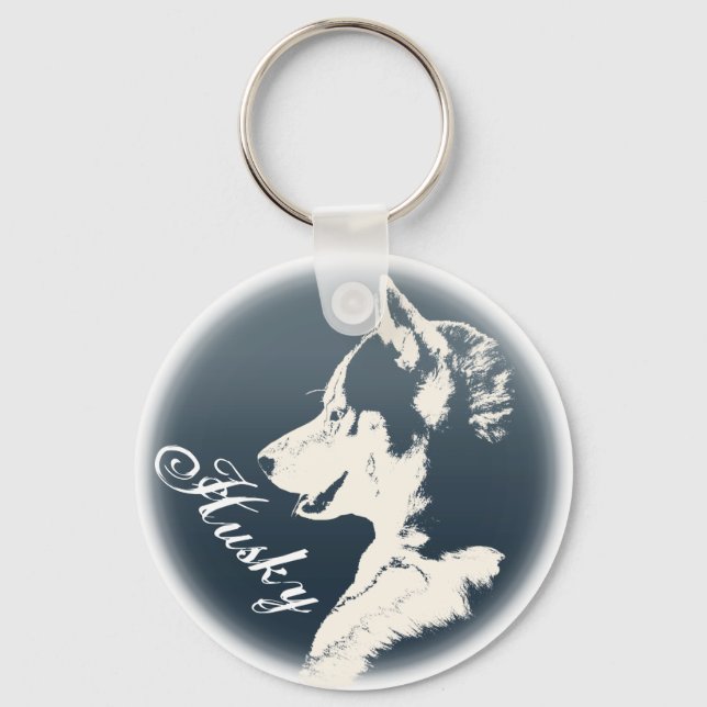 Husky Hund Nyckelrings Anpassningsbar Husky Valp K Nyckelring (Framsida)
