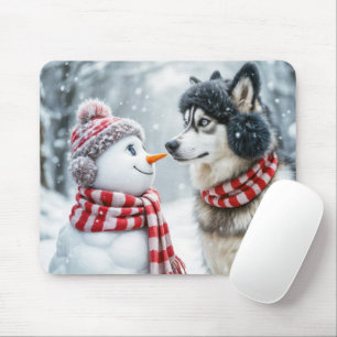 Husky Hund och Snögubbe Friends Musmatta