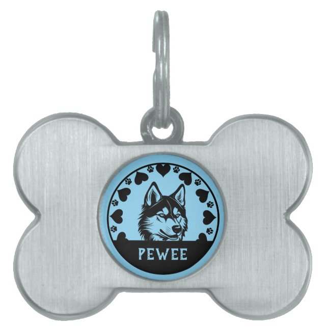 Husky Hund Pet Owner ID-bricka Husdjur (Framsidan)