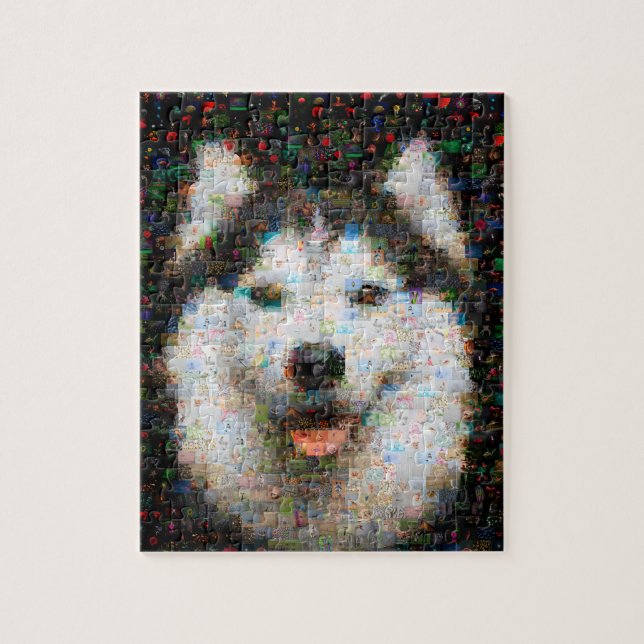 Husky Hund Photo Mosaic Pussel (Vertikal)