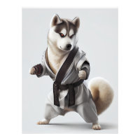 Husky Hund Play Karate, Karate Champion Husky Hund