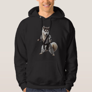 Husky Hund Play Karate, Karate Champion Husky Hund Hoodie
