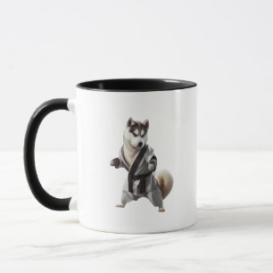 Husky Hund Play Karate, Karate Champion Husky Hund Mugg