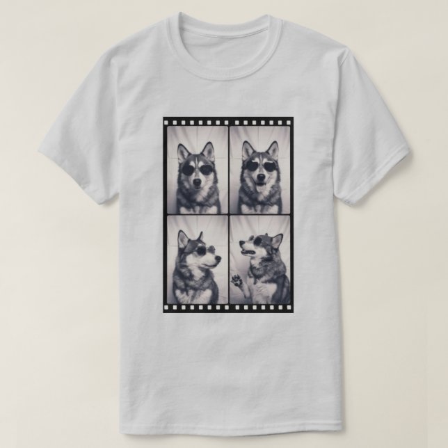 Husky Hund Porträtt Unisex T Shirt (Design framsida)