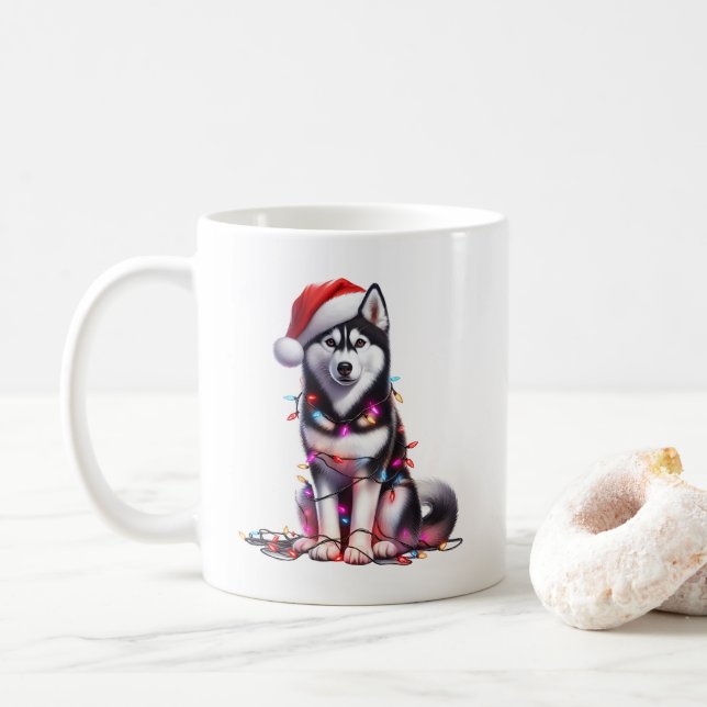 Husky Hund Puppy Jul Kaffemugg (Med munk)