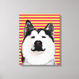Husky Hund Rand Single Wall Art Canvastryck