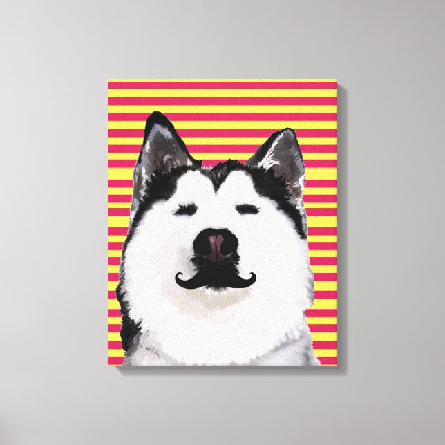 Husky Hund Rand Single Wall Art Canvastryck (Framsida)