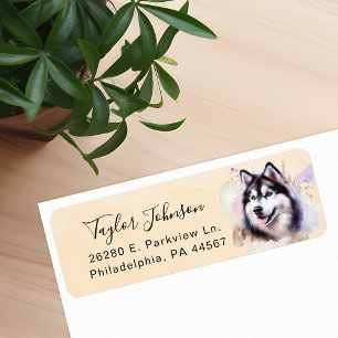 Husky Hund Returadressetikett Returadress Etikett
