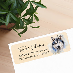 Husky Hund Returadressetikett Returadress Etikett