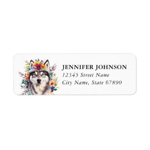 Husky Hund Returadressetiketter Returadress Etikett