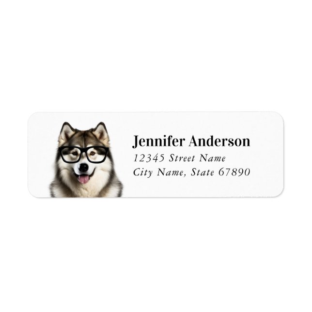 Husky Hund Returetiketters Returadress Etikett (Framsidan)