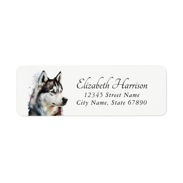 Husky Hund Returetiketters Returadress Etikett (Framsidan)