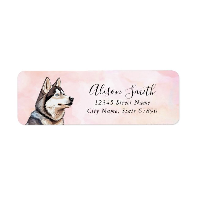 Husky Hund Returetiketters Returadress Etikett (Framsidan)
