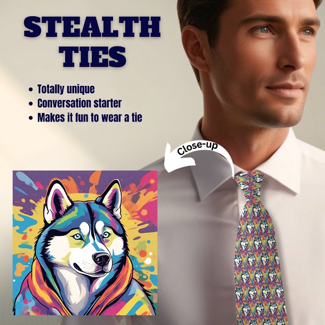 Husky Hund Stealth Neck Tie Slips (Skapare uppladdad)