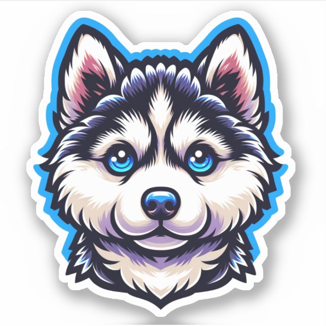 Husky Hund Sticker Klistermärken (Framsida)