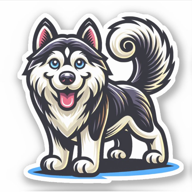 Husky Hund Sticker Klistermärken (Framsida)