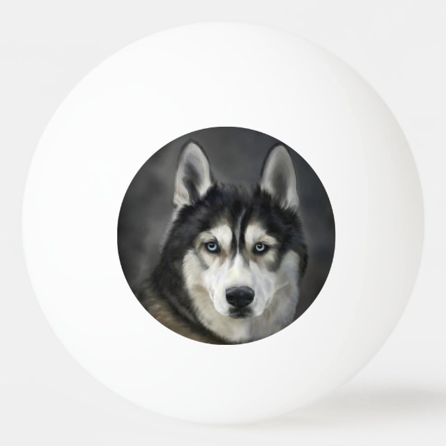 Husky Hund Stor Hund Djur Husdjur Pingisboll (Framsidan)