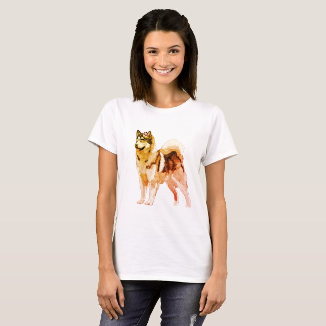 Husky Hund T-Shirt (Hel framsida)