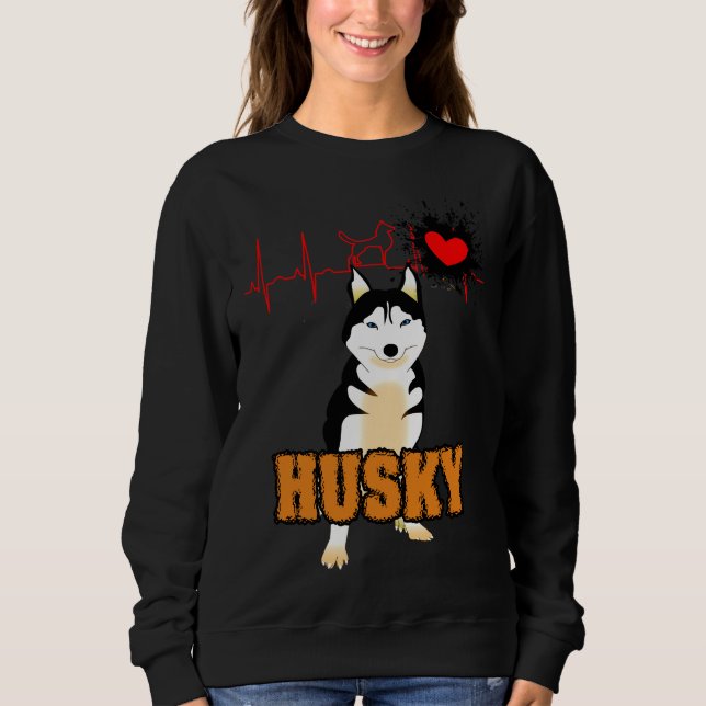 Husky Hund T Shirt (Framsida)