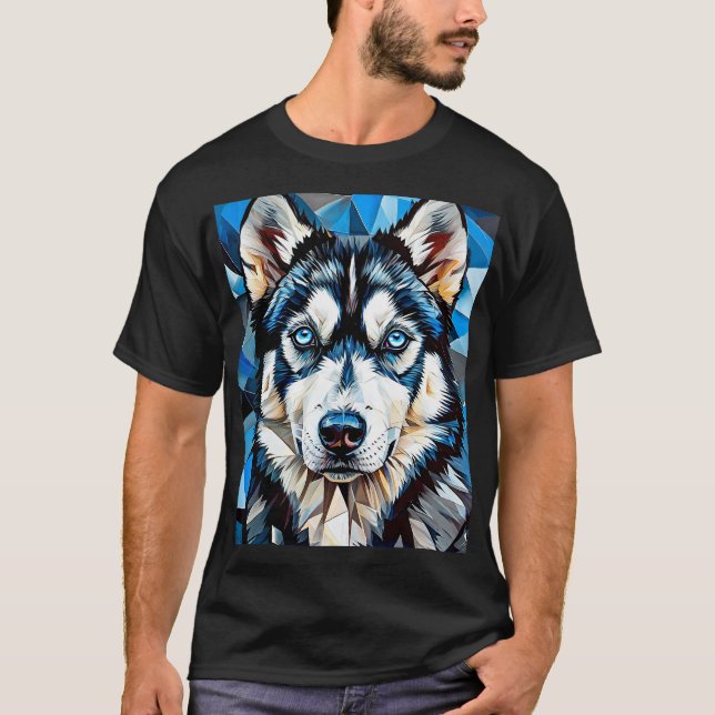 Husky hund t shirt (Framsida)