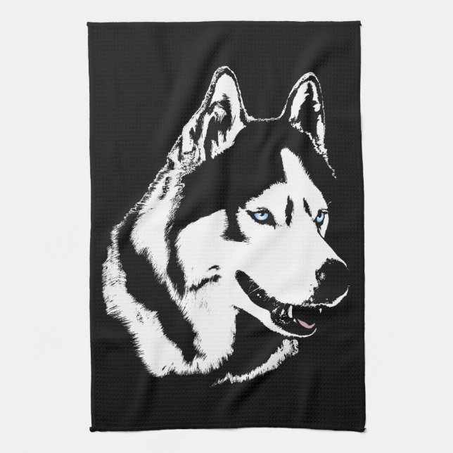 Husky Hund Towel Husky Malamute Sled Hund Tea Towe Kökshandduk (Vertikal)