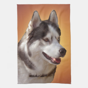 Husky Hund Towel Husky Malamute Tea Towel Kökshandduk