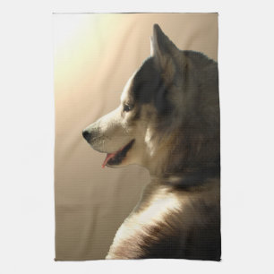 Husky Hund Towel Husky Malamute Valp Tea Towel Kökshandduk