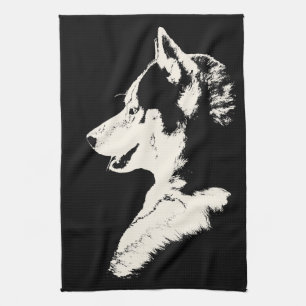 Husky Hund Towel Husky Malamute Valp Tea Towel Kökshandduk