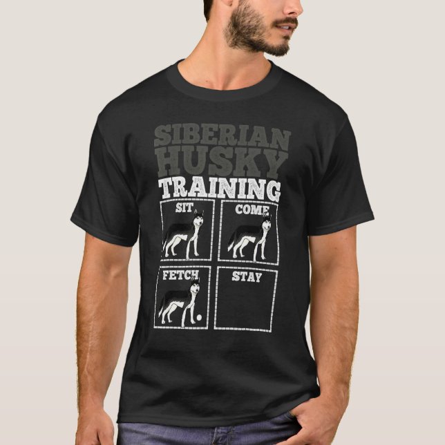 Husky Hund Trainer T Shirt (Framsida)