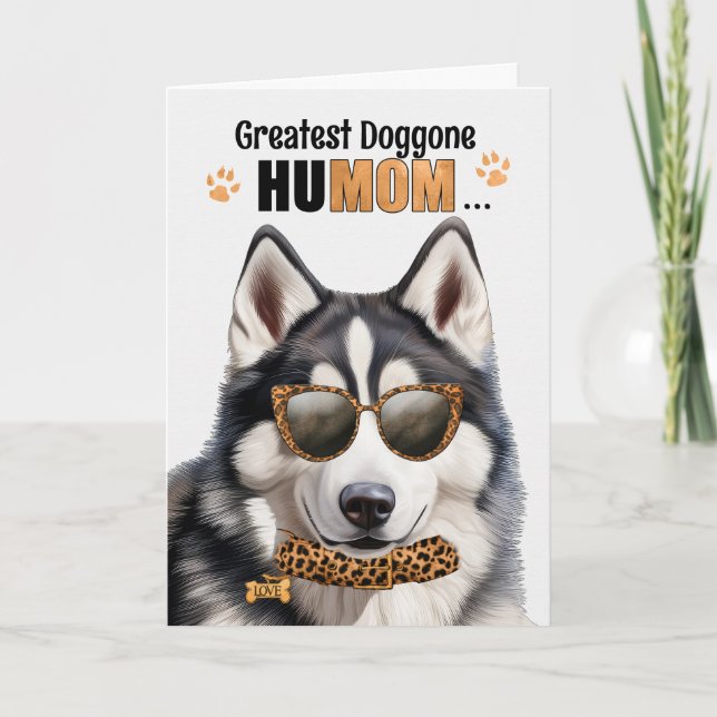 Husky Hund Underbarare HuMOM Mors dag Helgkort (Framsida)