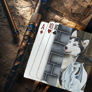 Husky Hund White Dragon Äventyr Casinokort